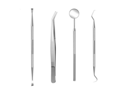 Kit de Ferramentas de Higiene Bucal em Pvc Espelho Sonda Enxada e Foice para Limpeza Oral