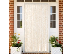 Vidaxl Cortina Anti-insetos 100x230 Cm Chenille Bege E Branco
