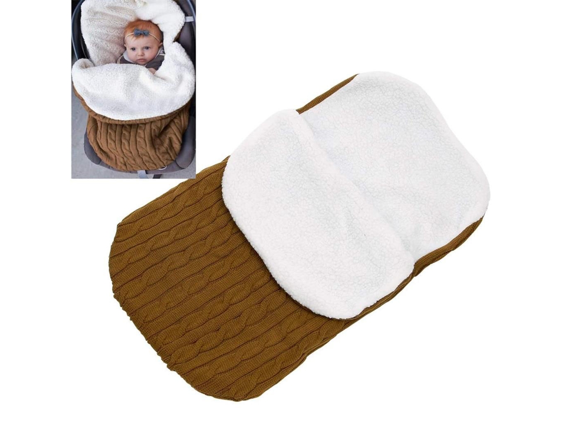 Cobertor de Bebê Recém-Nascido Cobertor de Carrinho de Malha Grosso e Quente Mais Veludo Saco de Dormir de Lã para Bebês e Crianças Pequenas 