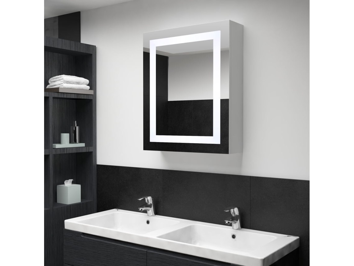 Vidaxl Armário Espelhado Para Casa De Banho Com Led 50x13x70 Cm