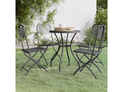Vidaxl 5 Pcs Conj. De Jantar P/ Jardim Malha Metal Expandido Antracite