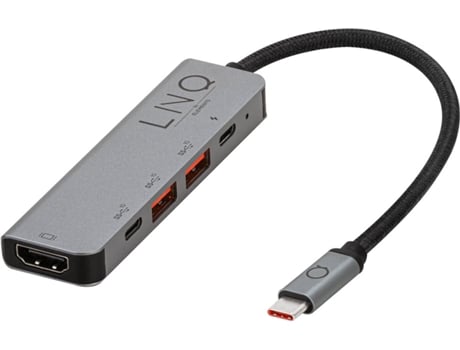 Hub LINQ 48014 (USB-C - 5 em 1 - Cinzento
