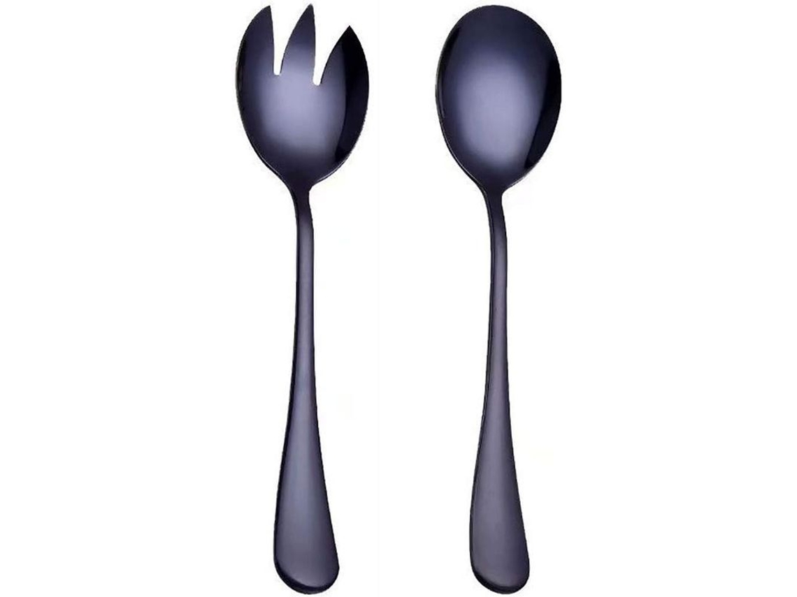 2026 set de 2 Cubiertos para Ensalada, Acero Inoxidable 304, 19,5 Cm, Cuchara Y Tenedor, Lavavajillas, Diseño Elegante