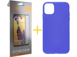 Kit Capa + Película de Vidro Full iPhone 11 Pro Skyhe Silicone Azul