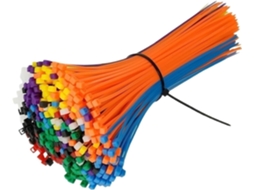 Abraçadeiras de nylon autotravantes multicoloridas, pacote com 100 unidades, anel de retenção de cabo removível