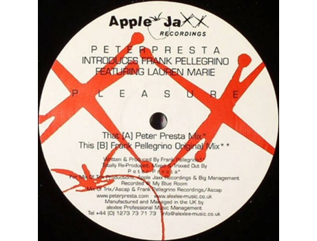 Vinil Pleasure, Peter Presta Introduces Frank Pellegrino Featuring Lauren Marie Apple Jaxx Recordings