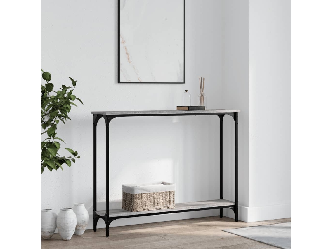 Vidaxl Mesa Consola 100x22,5x75cm Derivados De Madeira Cinzento Sonoma