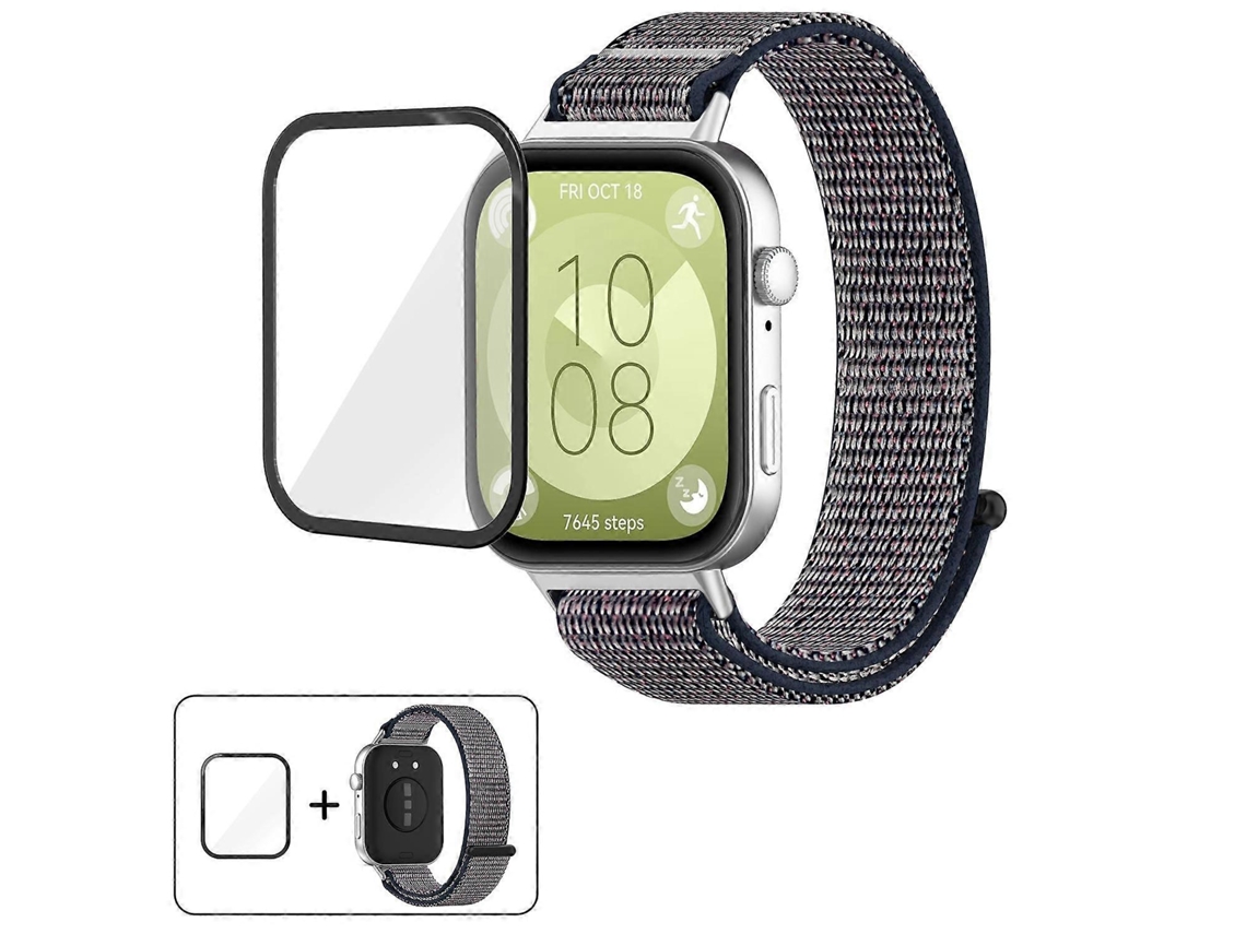 Pulseira De Relógio Em Nylon Com Fecho De Velcro E Película Curva 3d