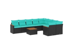 Conjunto de Sofá Jardim 3 Peças Almofadas Rattan Sintético MAISON EXCLUSIVE