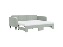 Sofá-cama com gavetão VIDAXL Cinzeto Veludo (90x200 cm)