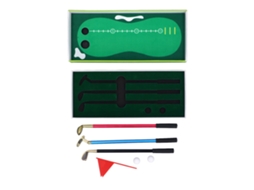 Conjunto de 3 Bolígrafos Club Mini com Bandeja Verde de Golfe, 3 Bolígrafos, 2 Bolas Verdes | S/MARCA