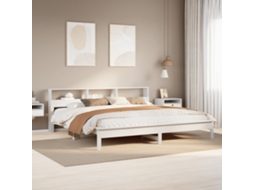 Vidaxl Cama Sem Colchão 180x200 Cm Madeira De Pinho Maciça Branco
