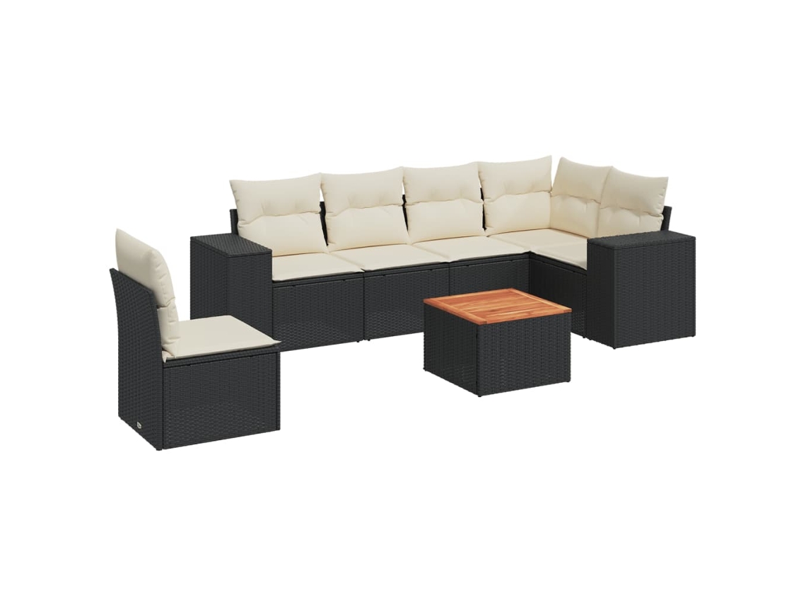 Garden Sofa Set, Garden Sofa Sets Vidaxl Preto Rattan / Vime (n/a)