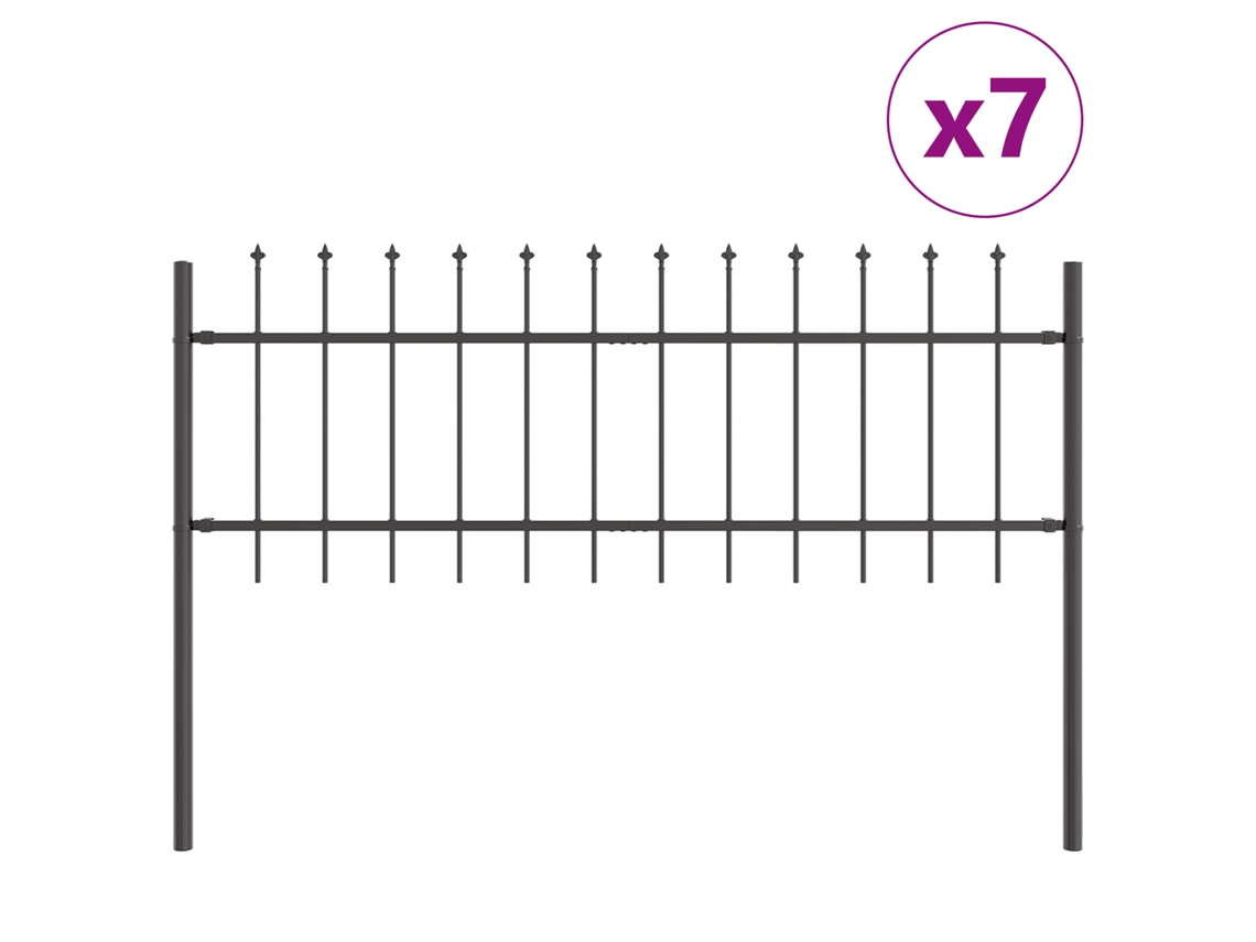 Barreira De Jardim De Aço Cinza Moderna Vidaxl Cinza Aço (170x3.4x110 Cm)