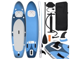 Vidaxl Conjunto Prancha De Paddle Sup Insuflável 360x81x10 Cm Azul Mar