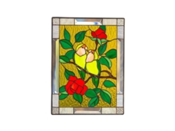 Painel de Janela de Vidro Estained Cardinal para Decoração de Parede | S/MARCA