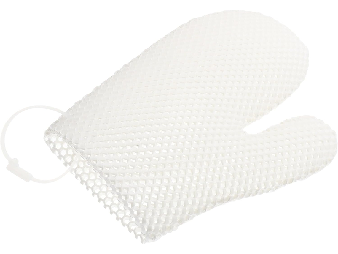 Luvas De Banho Esfoliantes Unissex, Textura Favo De Mel, Tamanho 246 X 112 Cm, Brancas, Para Esfolia Gokoco