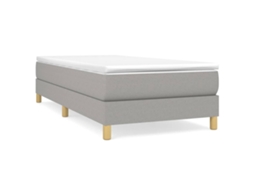 Cama com Molas e Colchão Tecido Cinzento Claro MAISON EXCLUSIVE (90x190 cm)