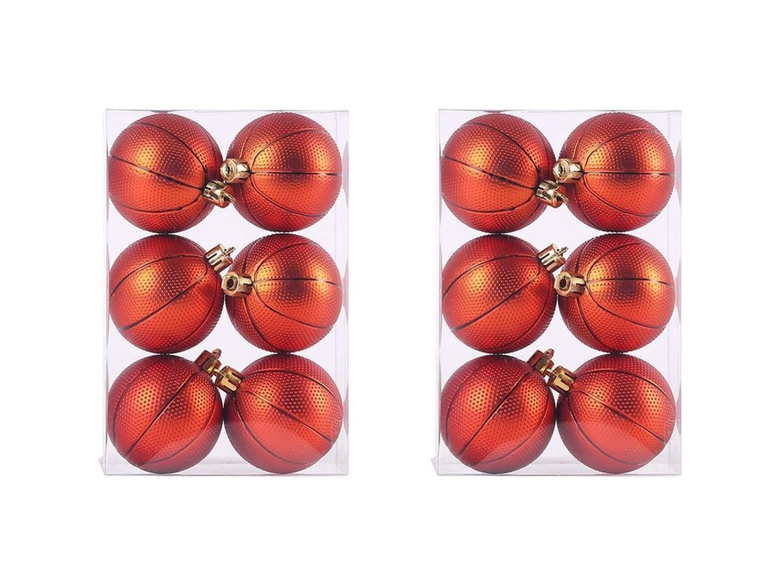 Conjunto De 12 Adornos De Árbol De Navidad No Rotos Para Colgar - Naranja