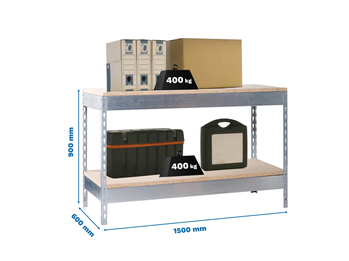 Mesa De Trabalho Metálica E Montagem Sem Parafusos Simonwork Basic 2 901560-2 Galvanizado/madeira
