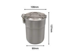 Copo de Camping Inox 1l com Tampa e Alça Plegável