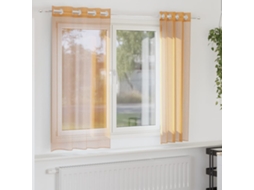 Vidaxl Cortinas De Voile Com Ilhós 2 Pcs Laranja 140x175 Cm