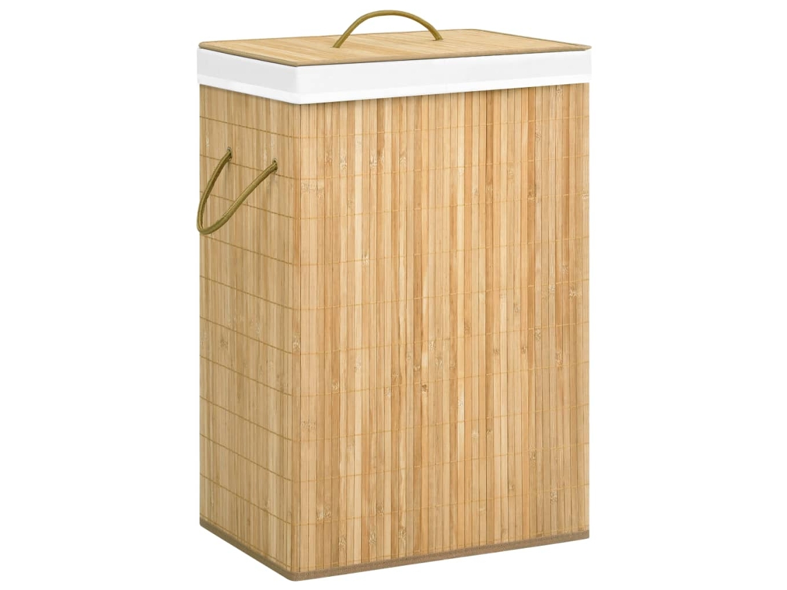Vidaxl Cesto Para Roupa Suja C/ 2 Secções 72 L Bambu