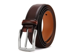 Cinto De Couro Genuíno Masculino Yuysan, Casual, Simples E Versátil, Largura 3,5 Cm, Comprimento 120 Cm, Cor Café