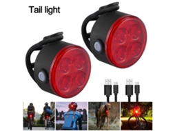 Unidades De Mini Lanterna Dianteira E Traseira Com 4 Leds, Recarregável Via Usb, Para Bicicleta. Inclui Lanterna Dianteira E Tra Aquaforge