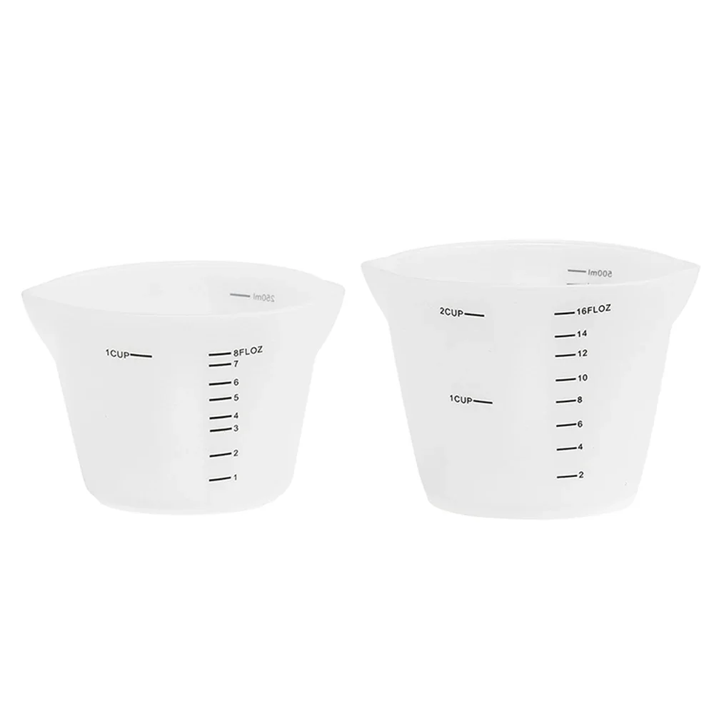 Taza de Medición de Silicona Con Escala, Transparente, Resistente Al Calor, Herramientas para Hornear MDUG (grande + Pequeño)