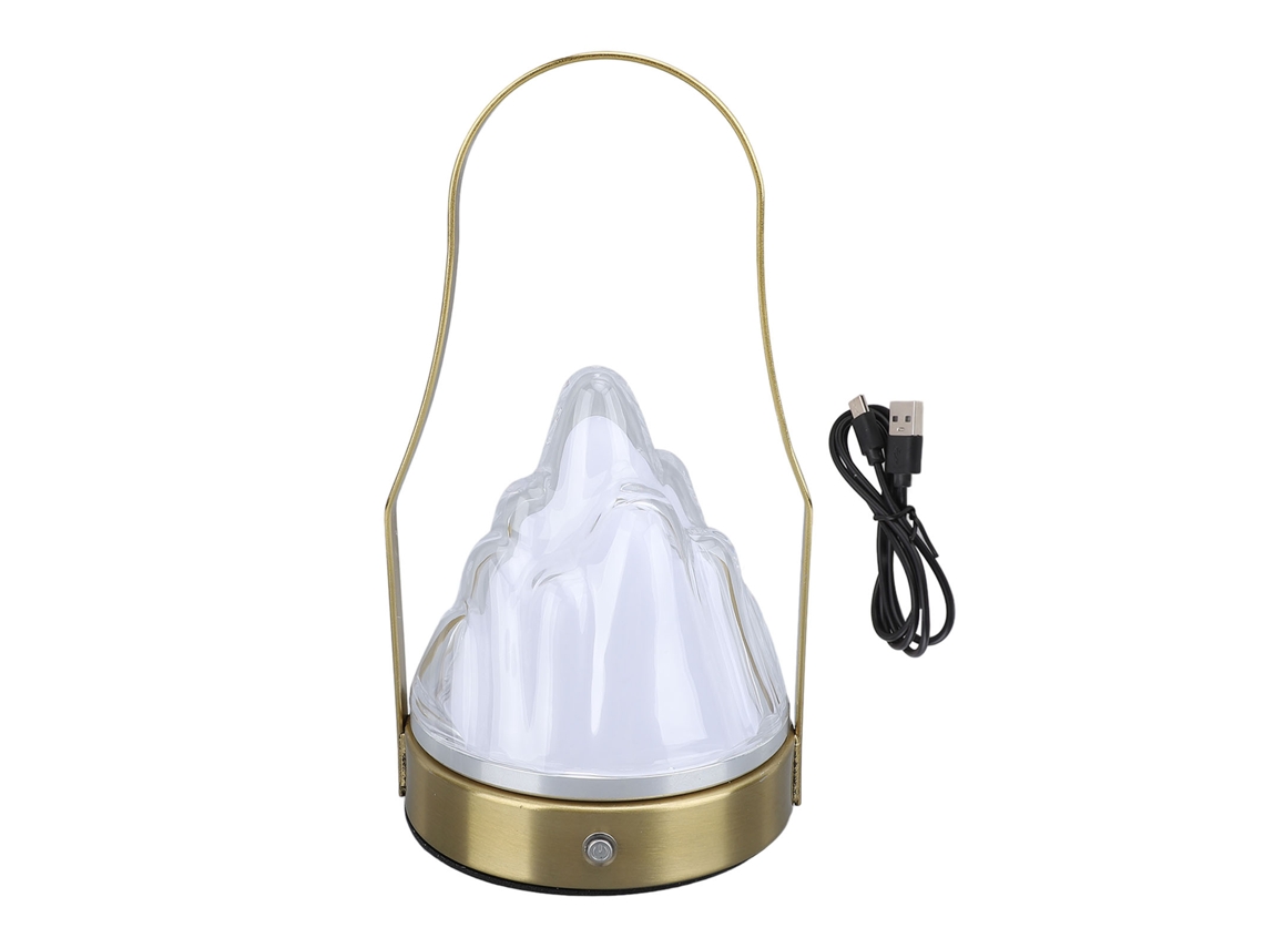 Rebe-lâmpada De Mesa Sem Fio Led Acrílico Ferro 3 Modos Toque Regulável Usb Recarregável Camping Exterior Noite Dormitório