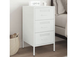 Vidaxl Mesa De Cabeceira 36x39x68 Cm Aço Branco
