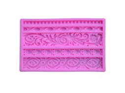 Mold de Silicone S/MARCA, para Borda de Bolo, Relevo Barroco, Decoração