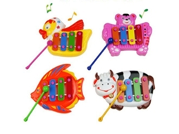 Mali brinquedo Xilofone Piano de Batida 4 Escalas com Animais de Desenho Animado para Crianças e Pets