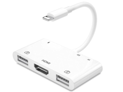 Leitor De Cartão Sd Tf Iluminação Hdmi Para Tv, Leitor Memória, Av Digital, 1080p, Hdmi, Carregamento, Compatível Teclado/mouse Ios Branco Yizhood