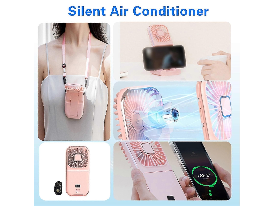 Ventilador Portátil Com Led Usb Recarregável Pessoal