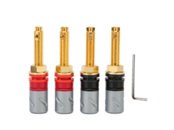 Conectores Banana LAXISCREED 4mm Ouro 24k Sem Solda