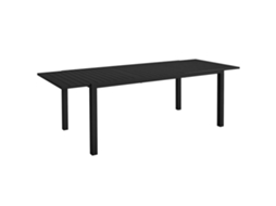 Mesa de Jardim CHEZMOI extensível em alumínio para 6 a 8 pessoas, 180/240x94x73 Cm, preta