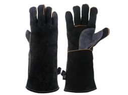 Luvas de Couro Resistentes a Calor Extremo e Fogo com Costuras de Kevlar para Chaminé Forno Barbacoa Soldadura Churrasqueira 16 Polegadas