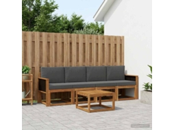 Vidaxl Conjunto De Sofás Para Exterior 4 Pcs Natural E Antracite
