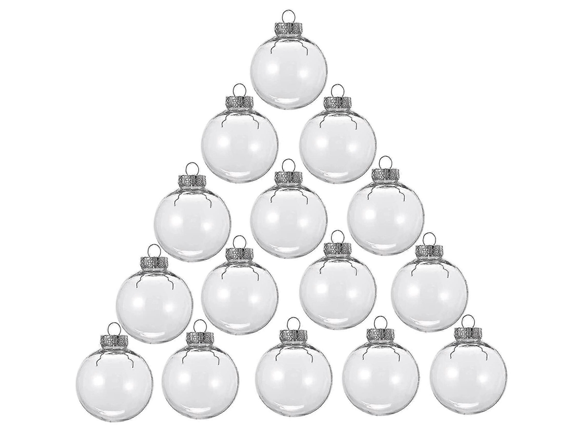 Conjunto De 15 Bolas De Natal Redondas E Transparentes, Para Encher E Decorar Sua Árvore De Natal. Feitas De Plástico. Hengjian