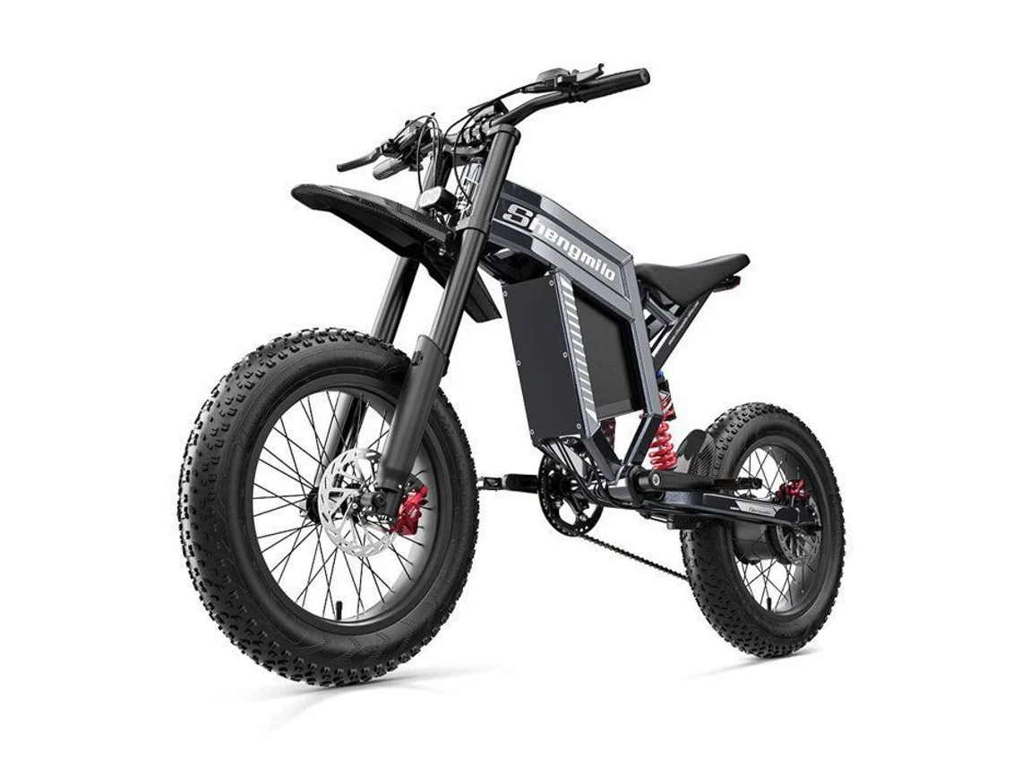 Bicicleta Elétrica - Shengmilo - S900 - Fatbike Bicicleta Elétrica 20'' - 1500w - Bateria Removível 60v/30ah - Autonomia 80-100km - Preto