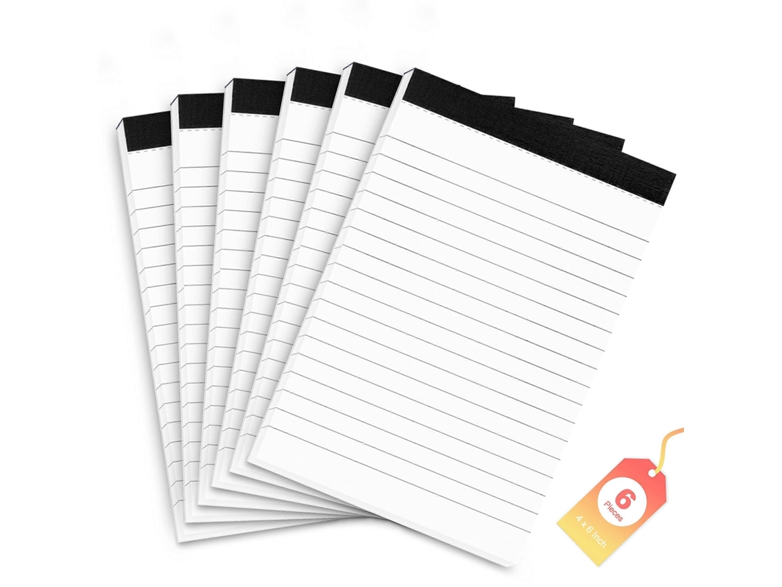 6 Blocos De Notas Pequenos A6 Para Escritório, 4x6 Polegadas, Com Pauta, Para Casa Ou Trabalho, 30 Folhas Cada