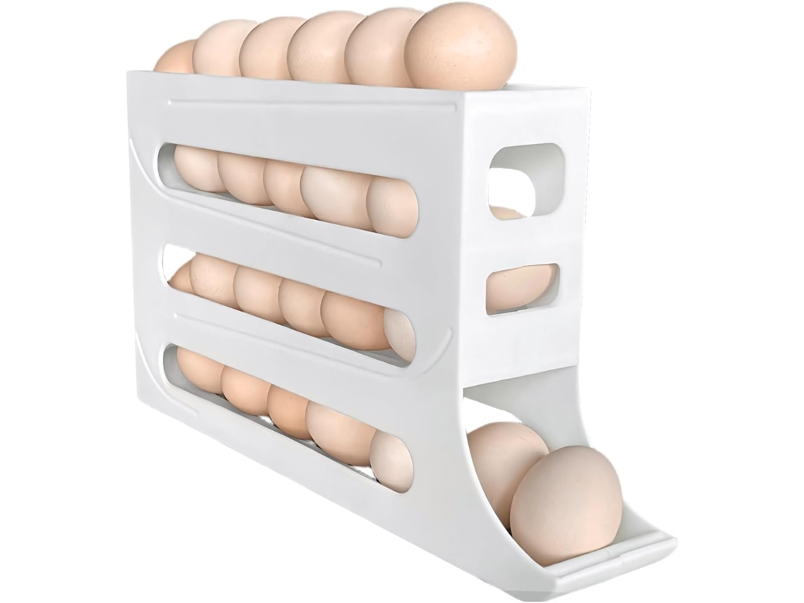 Armazenamento Refrigerado Para 30 Ovos, Automático De Com Rodinhas Para Geladeira