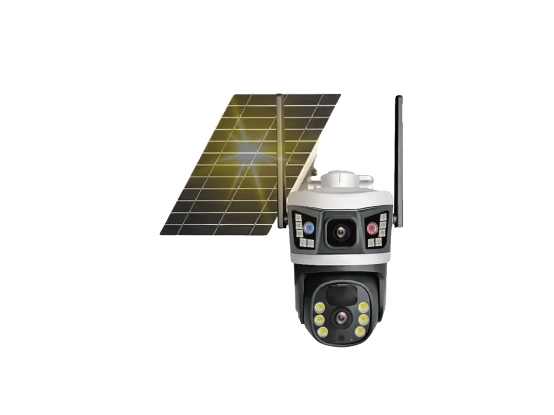 Câmera de Vigilância, Monitoramento com Lente Dupla, Alimentada por Energia Solar, 4g Câmera Sem Cartão OEM