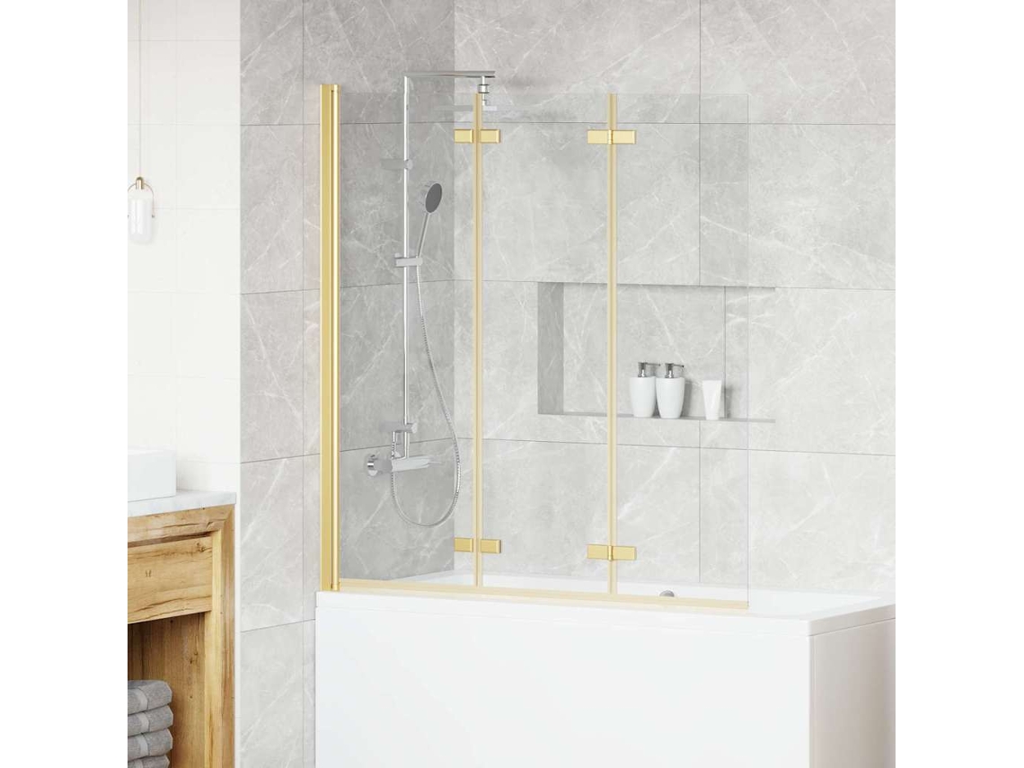 Vidaxl Cabine De Chuveiro Dobrável Ouro 130 X 138 Cm