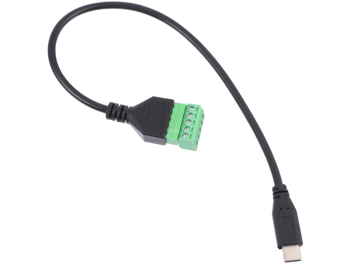Adaptador Usb Tipo-c Para Terminal De Parafuso De 5 Pinos Preto
