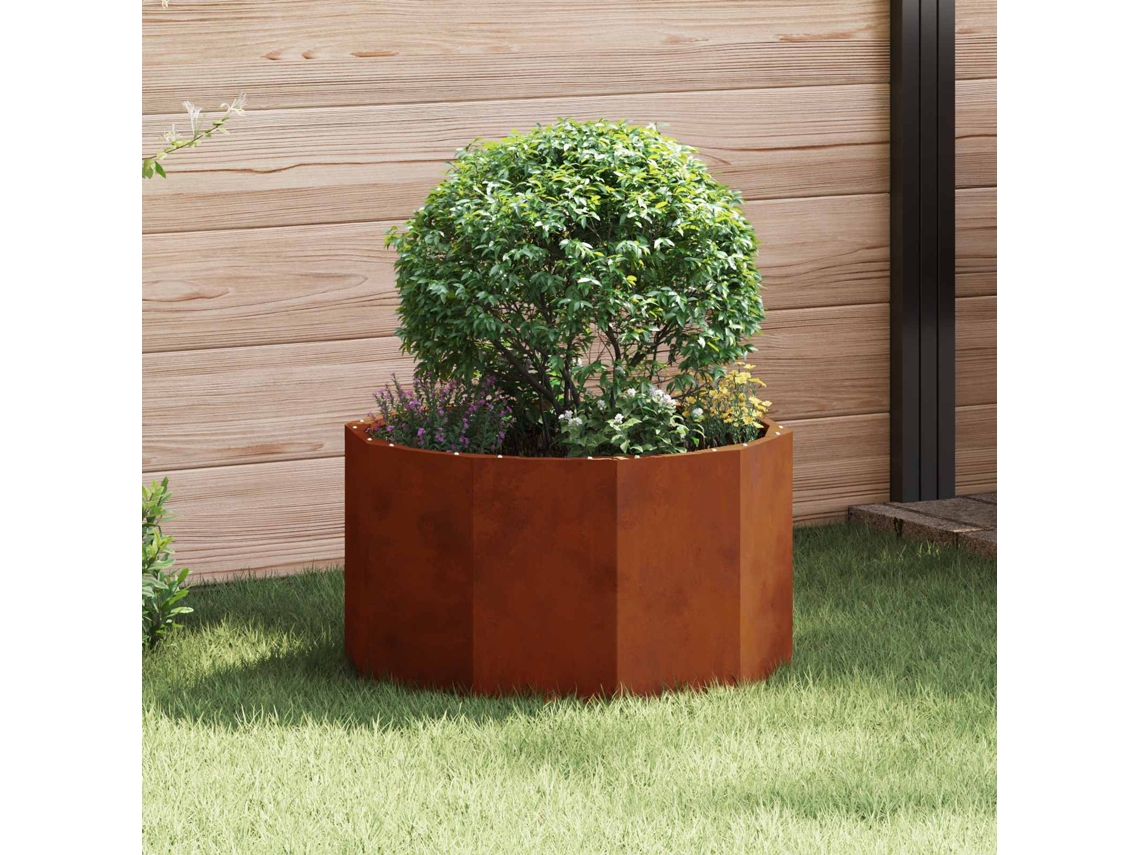 Vidaxl Floreira Ferro Enferrujado 60 X 60 X 35 Cm