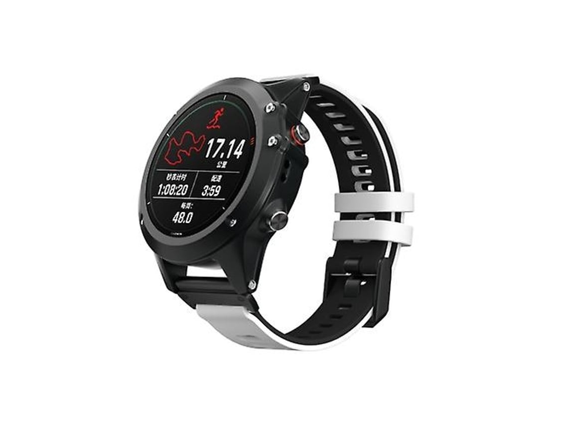 Lurelia Pulseira De Relógio Garmin Fenix 6 Bicolor Silicone Preta E Branca