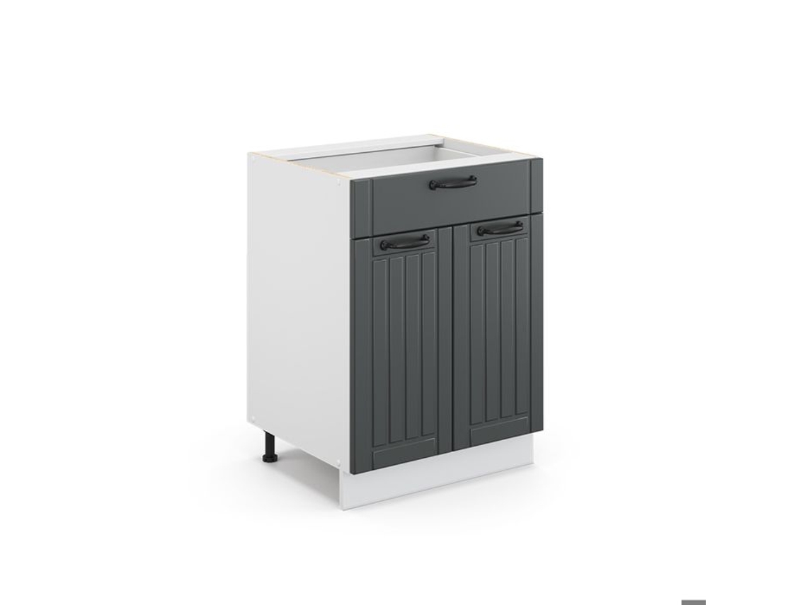 Armário de cozinha Fame-Line, 60 cm com gaveta, PT Antracite, Country Antracite, VICCO